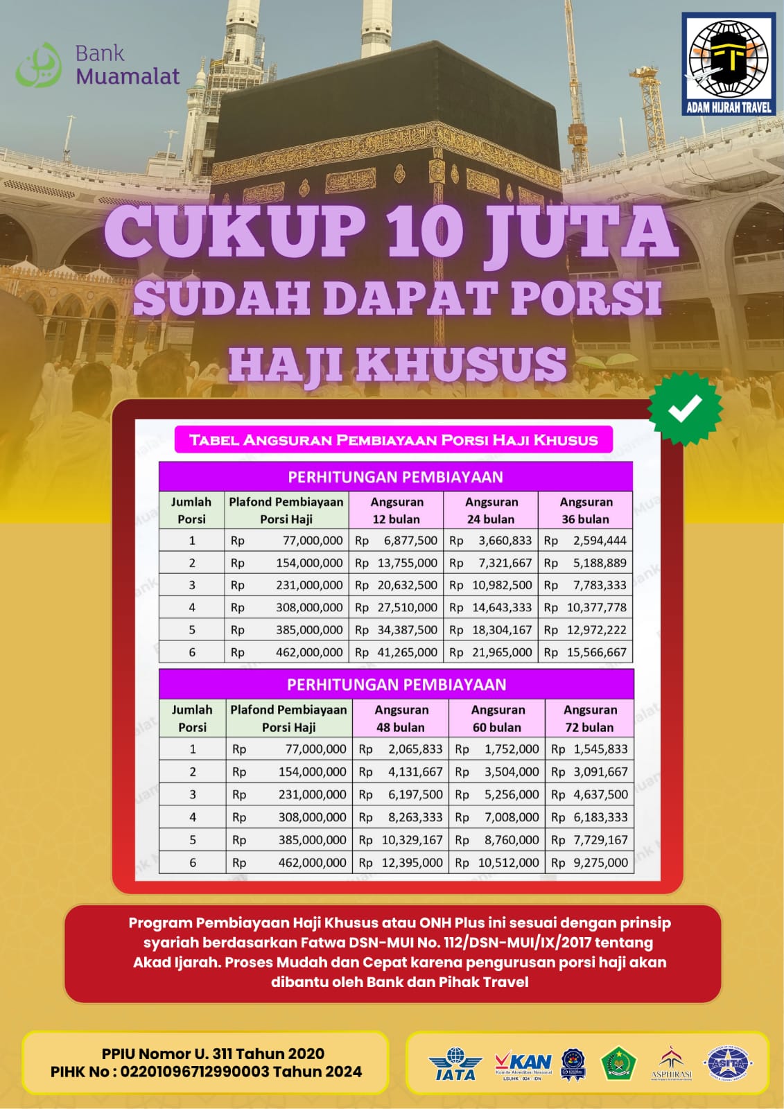 PROGRAM 10 JUTA DAPAT PORSI HAJI ONH PLUS
