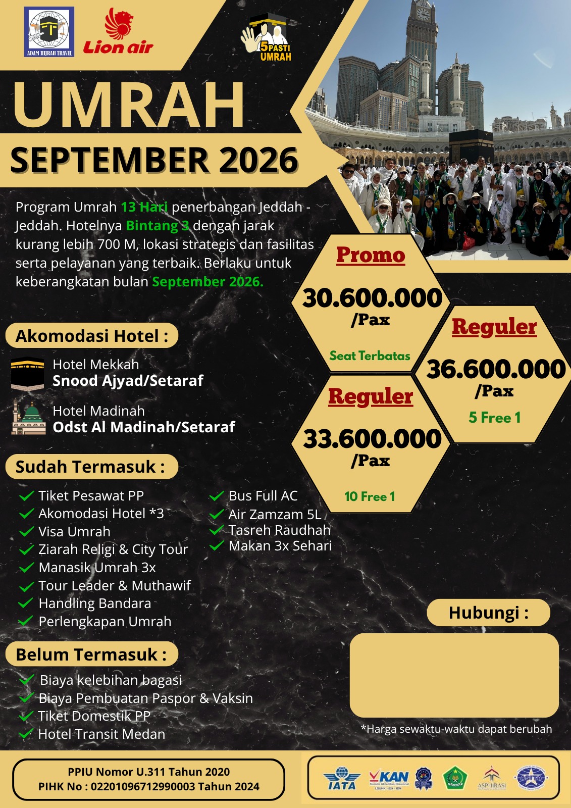 UMROH REGULAR start MEDAN