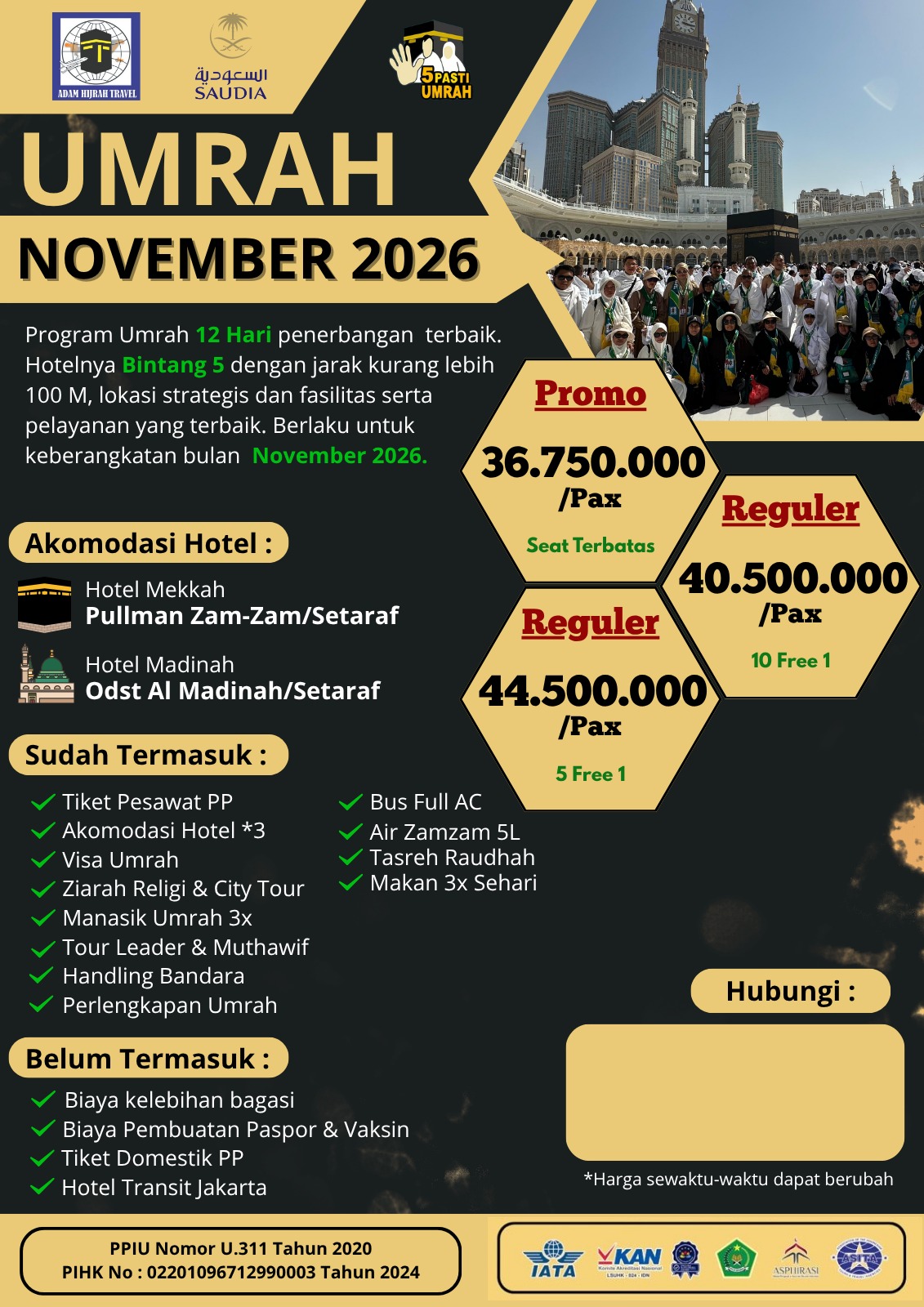 UMROH 12D DI VIP DEKAT PELATARAN