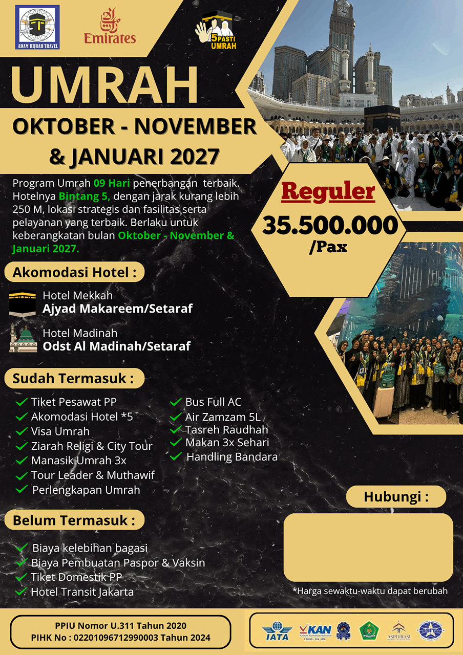 UMRAH REGULER 9D